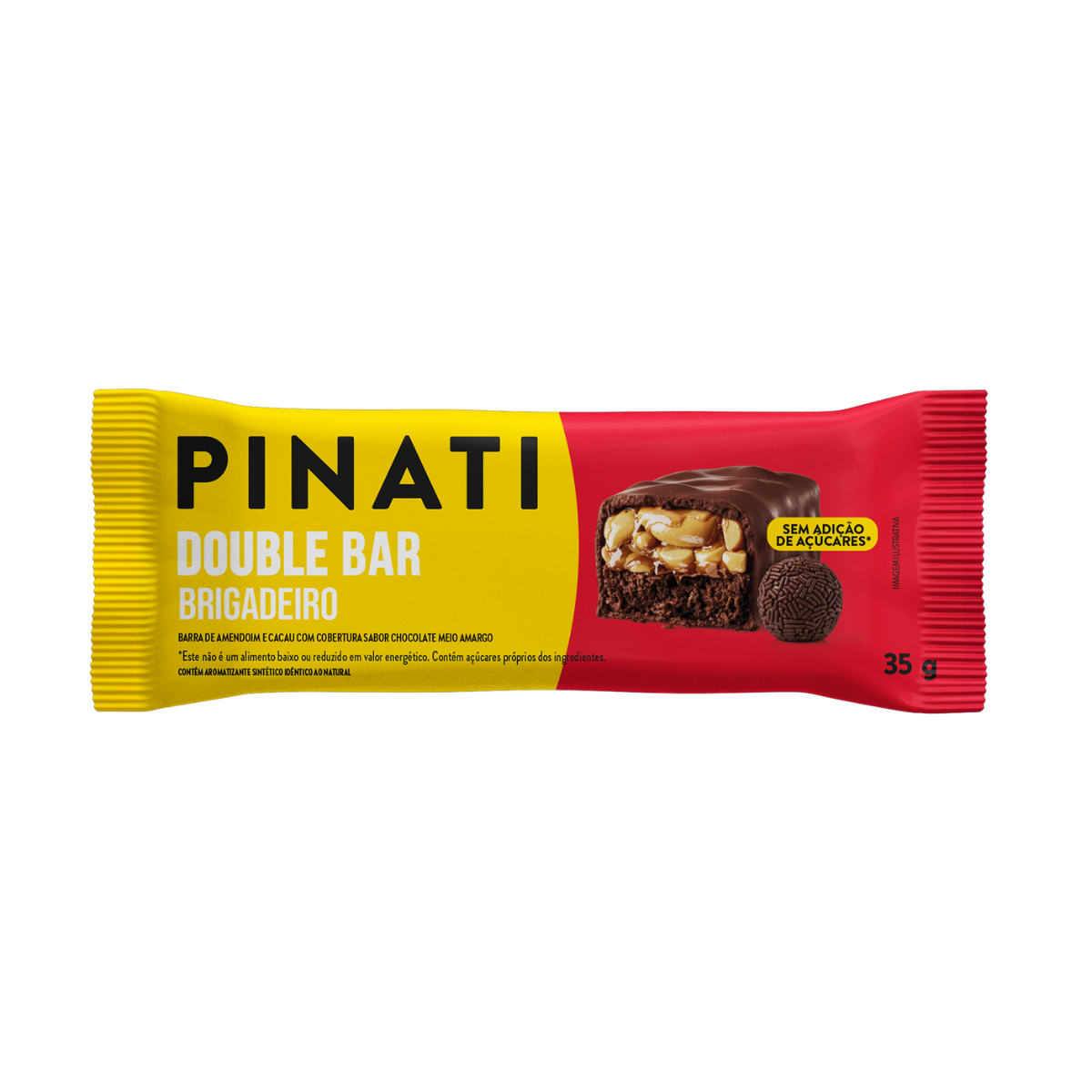 PINATI DOUBLE BAR BRIGADEIRO AMENDOIM E CHOCOLATE 35g