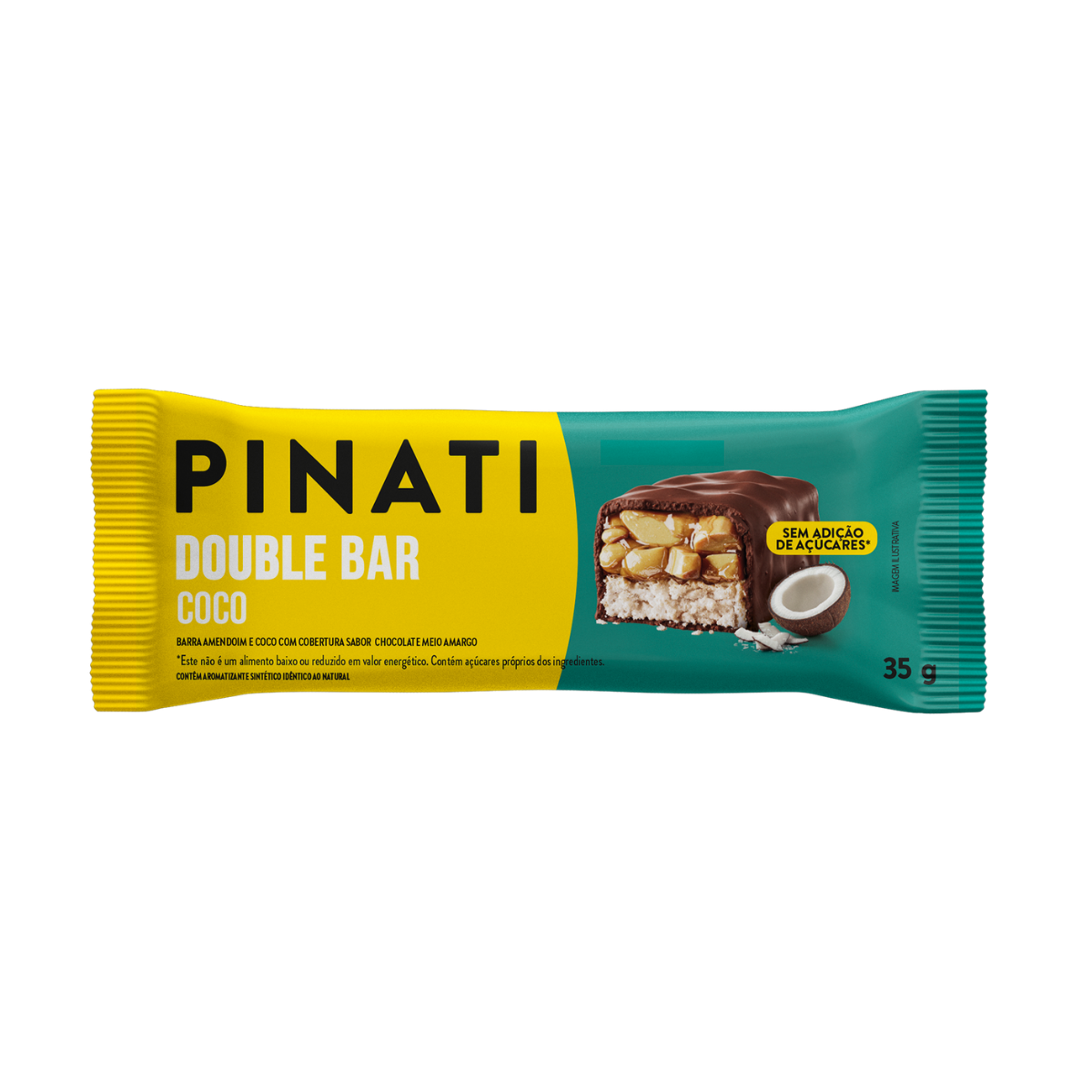 PINATI DOUBLE BAR COCO AMENDOIM E CHOCOLATE 35g