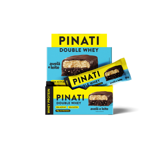 PINATI DOUBLE WHEY AVELÃ E LEITE 50g 12 un.