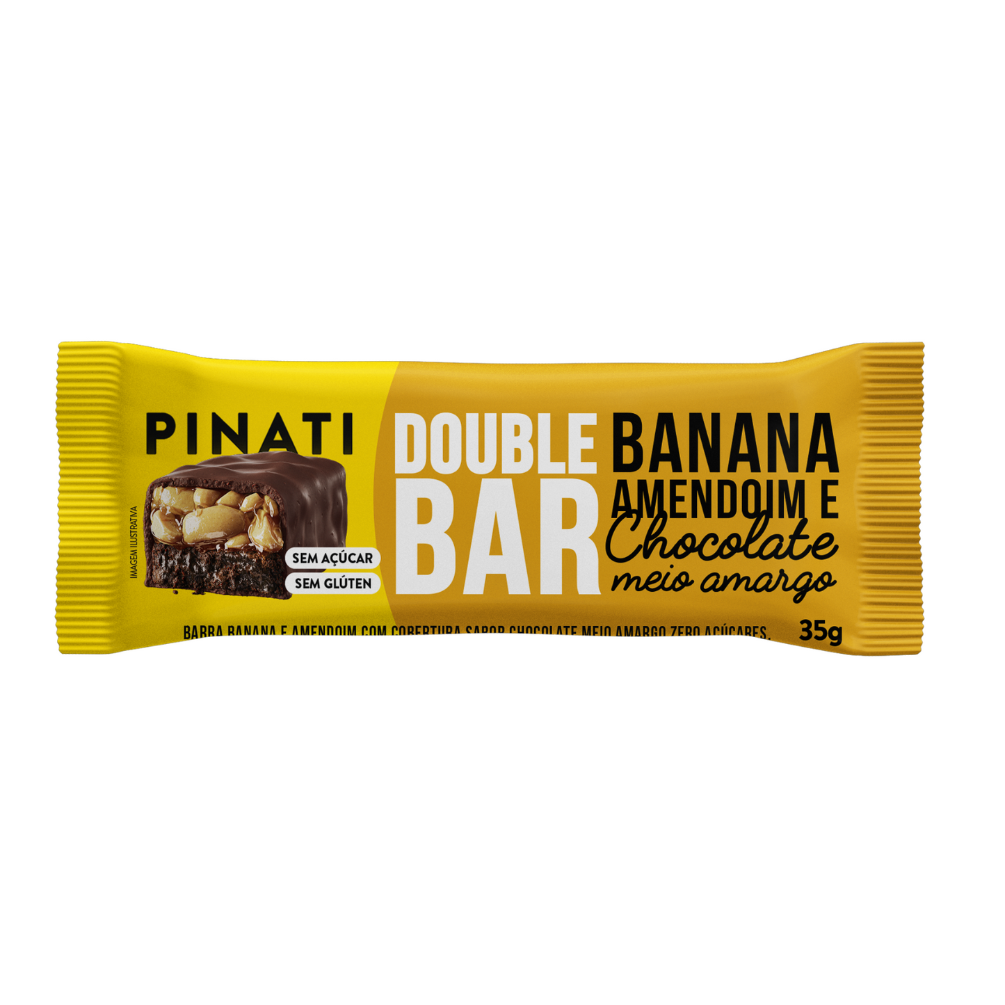 PINATI DOUBLE BAR BANANA AMENDOIM E CHOCOLATE 35g