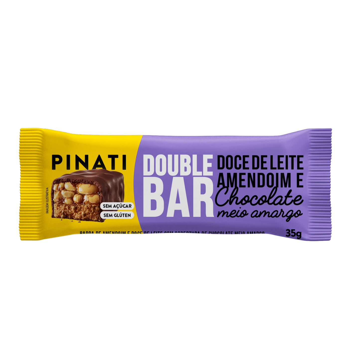 PINATI DOUBLE BAR DOCE DE LEITE AMENDOIM E CHOCOLATE 35g