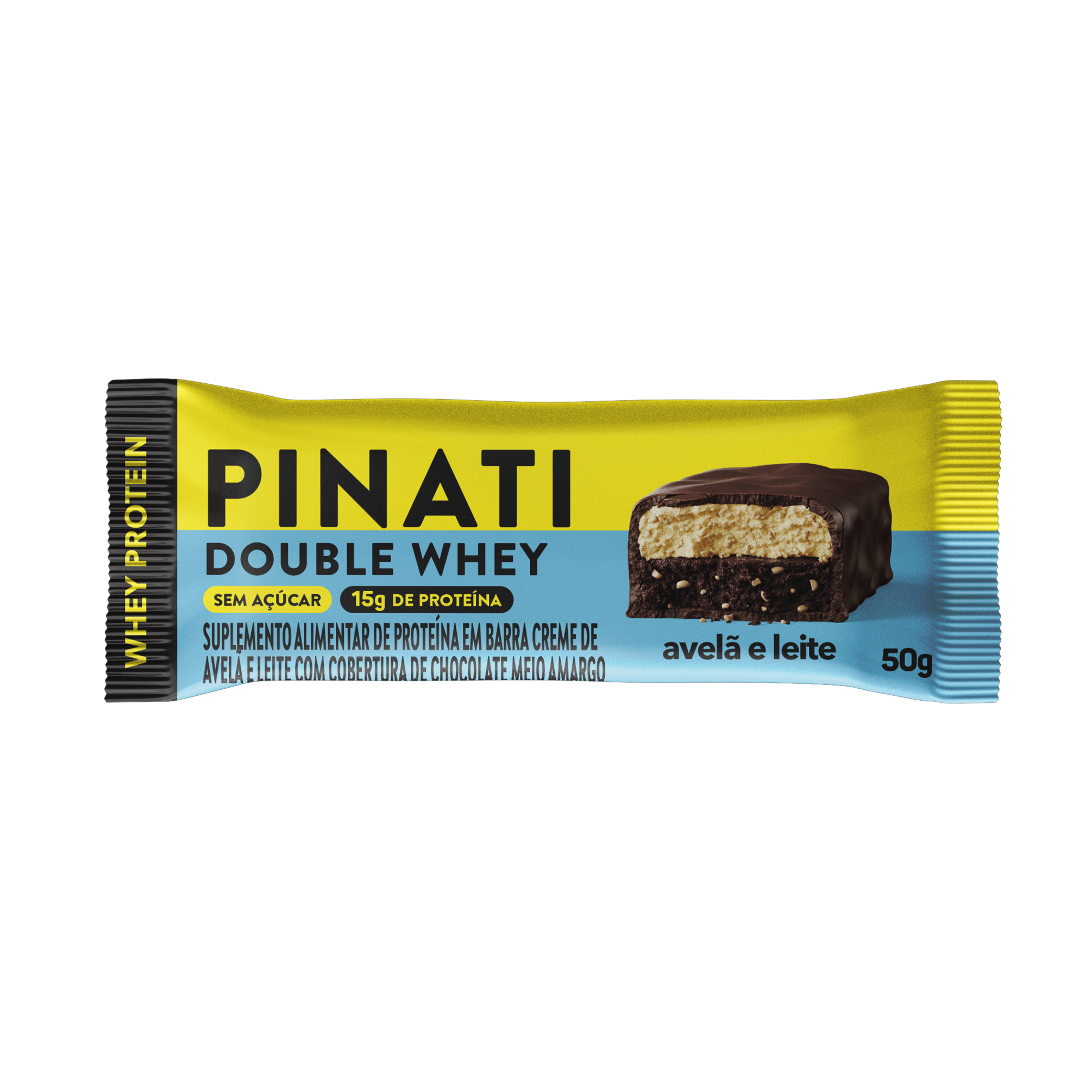 PINATI DOUBLE WHEY AVELÃ E LEITE 50g 1 Un. – PINATI SNACKS