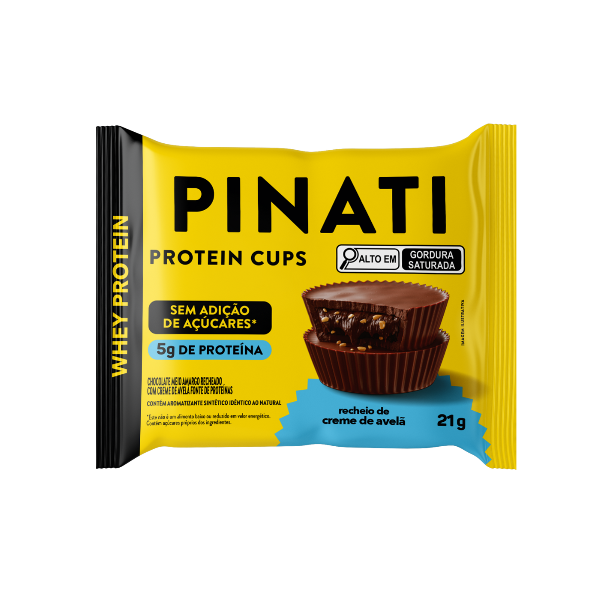 PINATI PROTEIN CUPS CREME DE AVELÃ 21g 18 un.
