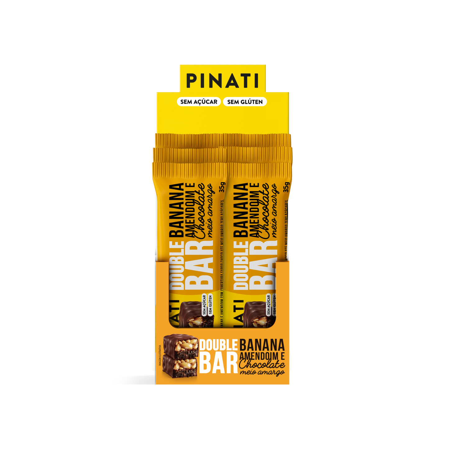 PINATI DOUBLE BAR BANANA 35g 6 un.