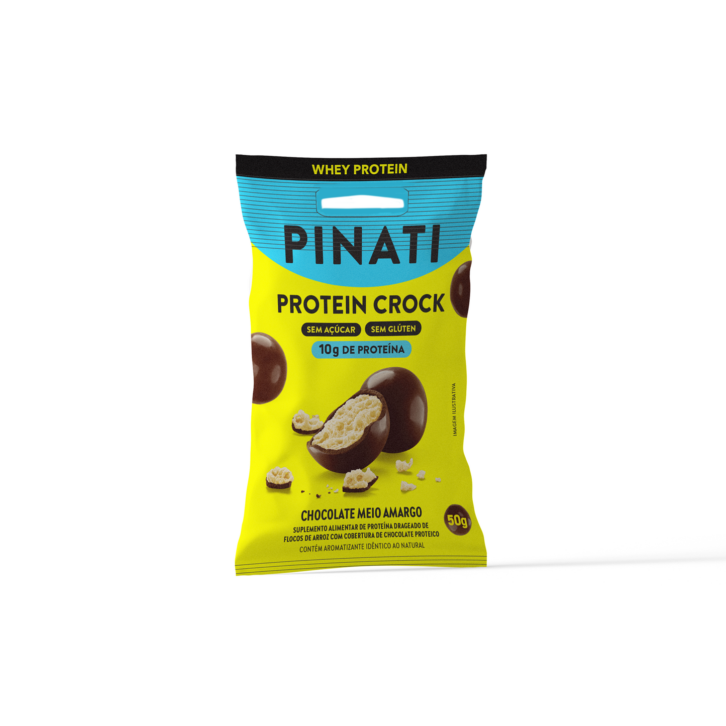 PINATI PROTEIN CROCK CHOCOLATE MEIO AMARGO 50g