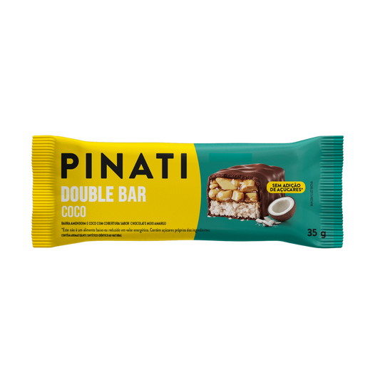 PINATI DOUBLE BAR COCO AMENDOIM E CHOCOLATE 35g